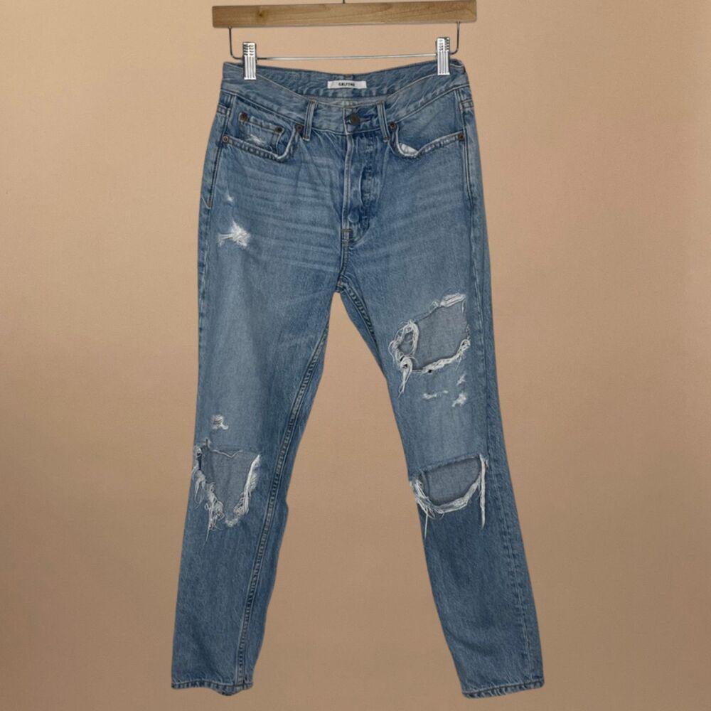 GIRLFRIEND Speedway Karolina Mid Rise Girlfriend Jeans Women’s Distressed